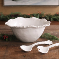 Vida Alegria Large Bowl White - Bowl Detail | Bone & Brass