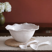 Vida Alegria Large Bowl White - Bowl Side View | Bone & Brass