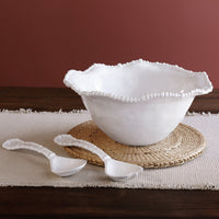 Vida Alegria Large Bowl White - Bowl Detail | Bone & Brass