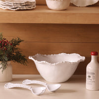 Vida Alegria Large Bowl White - Bowl View | Bone & Brass