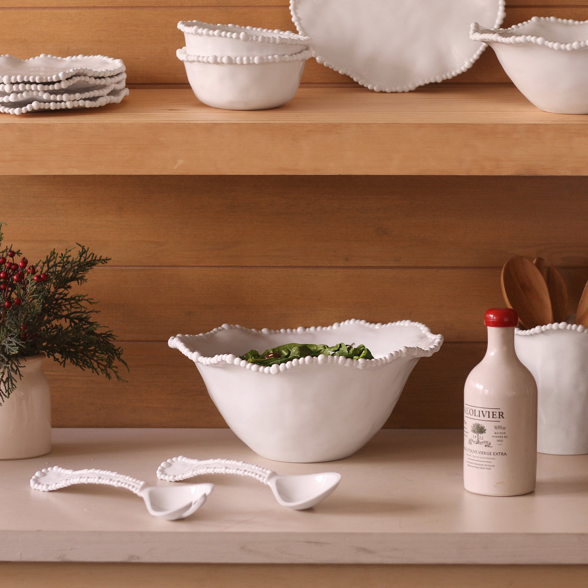 Vida Alegria Large Bowl White - Bowl Side View | Bone & Brass