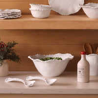 Vida Alegria Large Bowl White - Bowl Side View | Bone & Brass