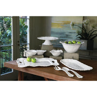 Vida Alegria Large Salad Servers (White) - Set Detail | Bone & Brass
