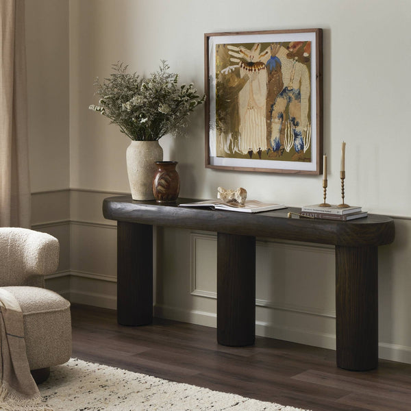 Sanders Brown Pine Console Table