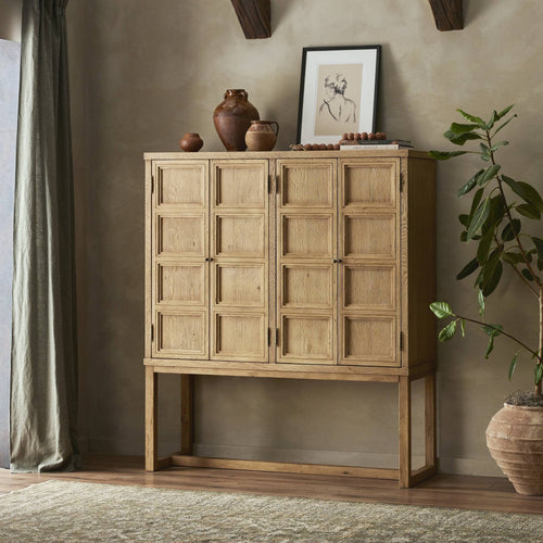 Thomas Worn Oak Paneled Cabinet