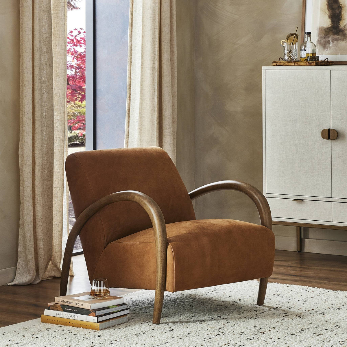 Sanderson Cognac Nubuck Chair