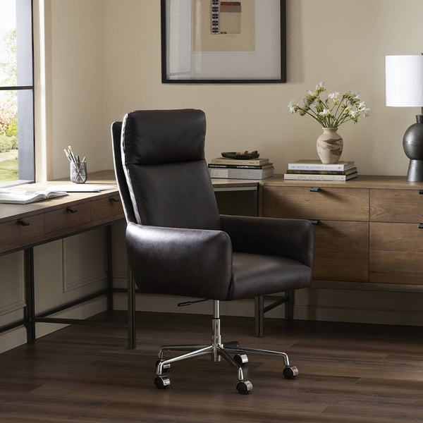 Williams Black Leather Executive Desk Chair