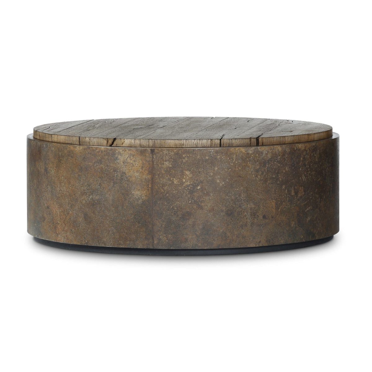 Kimpton Resawn Oak & Distressed Aluminum Coffee Table