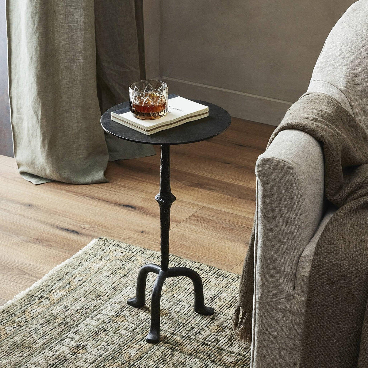 Joyce Black Iron Accent End Table