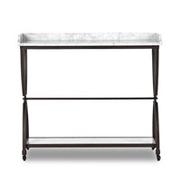 White Marble & Bronze Iron Bar Serving Table