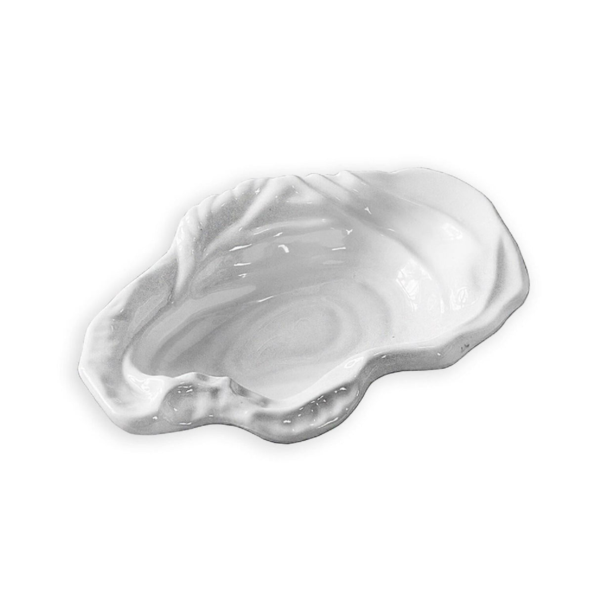 White Ocean Oyster Serving Bowl, Small - Bowl Top View | Bone & Brass