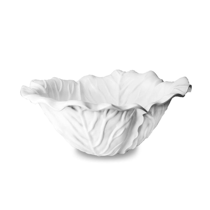 White Lettuce Large Serving Bowl