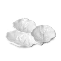 White Lettuce Triple Dip Serving Bowls | Bone & Brass