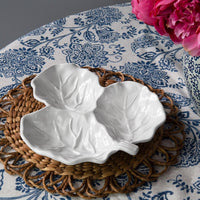 White Lettuce Triple Dip Serving Bowls - Bowl Detail | Bone & Brass