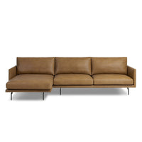 Mari Camel Leather LAF 2-Piece Sectional