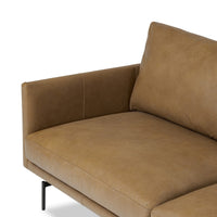 Mari Camel Leather RAF 2-Piece Sectional