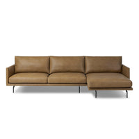 Mari Camel Leather RAF 2-Piece Sectional