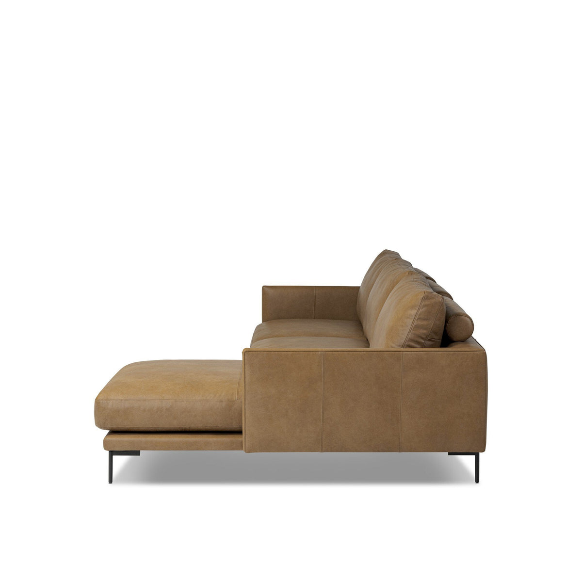 Mari Camel Leather RAF 2-Piece Sectional