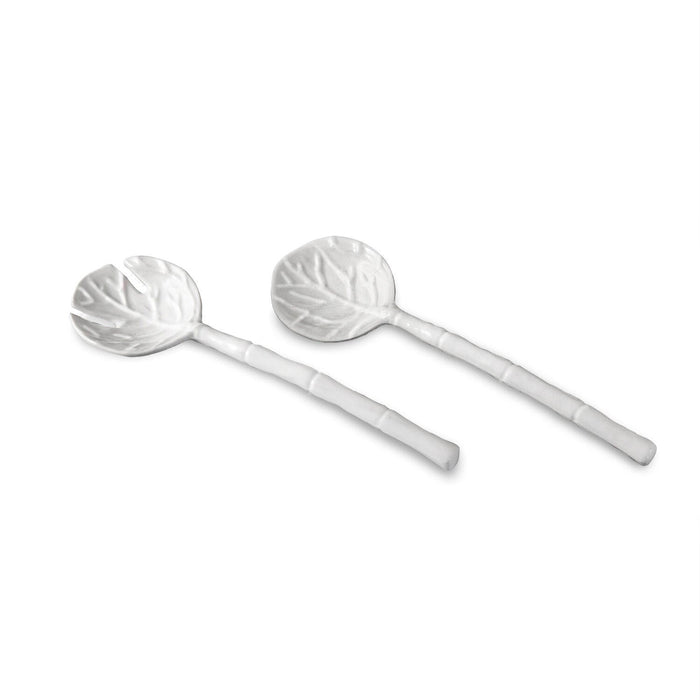 White Lettuce Large Salad Servers | Bone & Brass