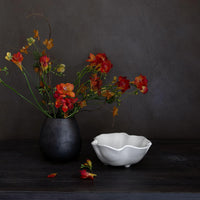 Vida Nube Small Bowl (White) - Bowl Side View | Bone & Brass
