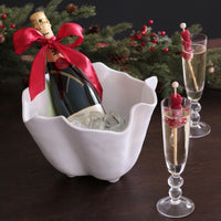 Clear Glass Venice Champagne Flute Set of 4 - Glass View | Bone & Brass