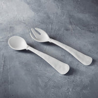 Vida Nube Large Salad Servers (White) - Handle Detail | Bone & Brass