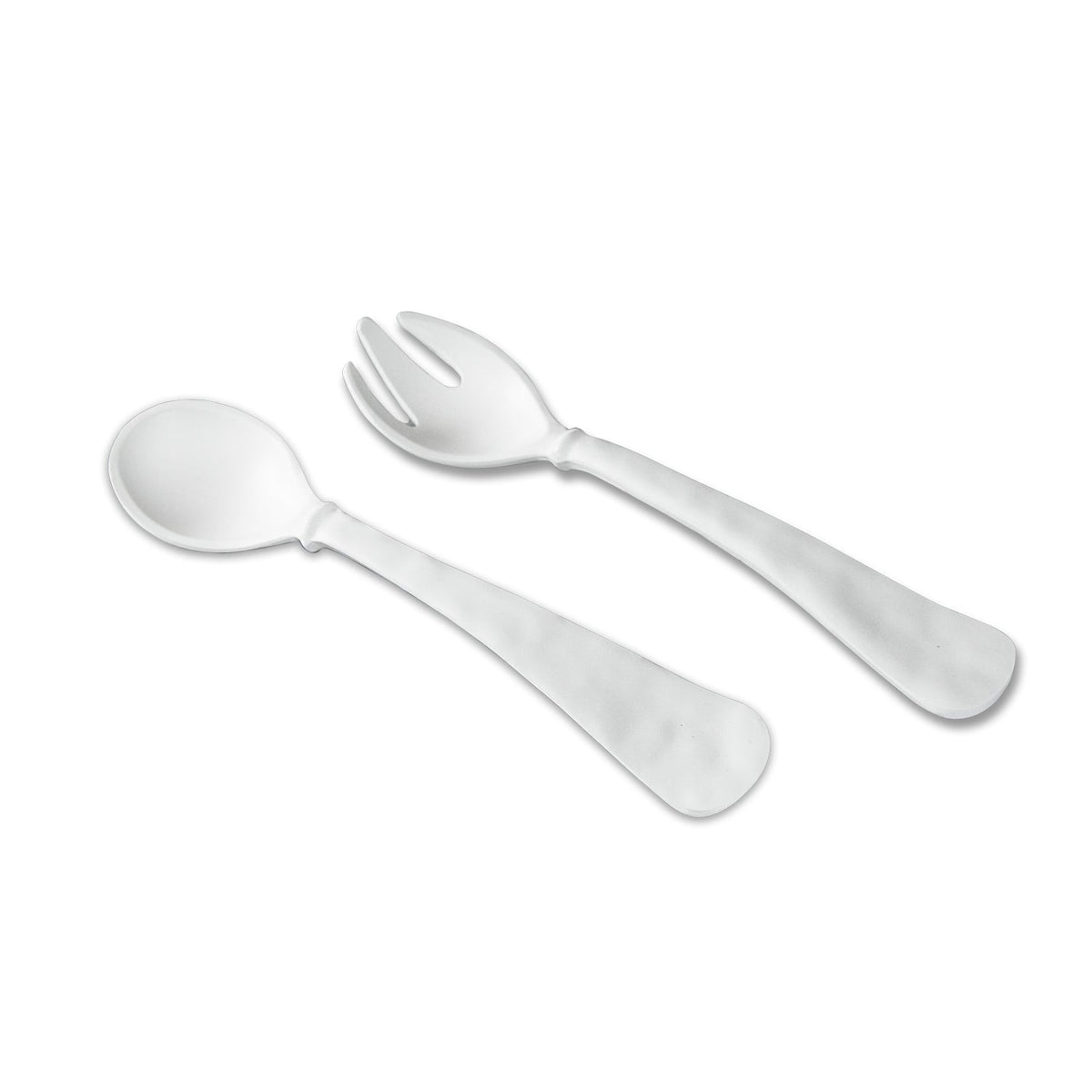 Vida Nube Large Salad Servers (White) | Bone & Brass