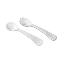 Vida Nube Large Salad Servers (White) | Bone & Brass