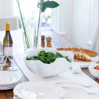Vida Nube Large Salad Servers (White) - Set Detail | Bone & Brass