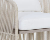 Allariz Dining Greige - Stinson White Armchair