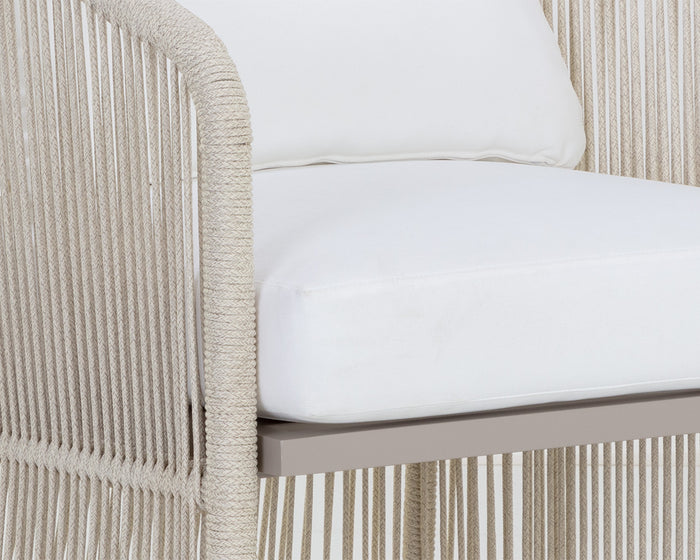 Allariz Greige Rope Outdoor Dining Armchair