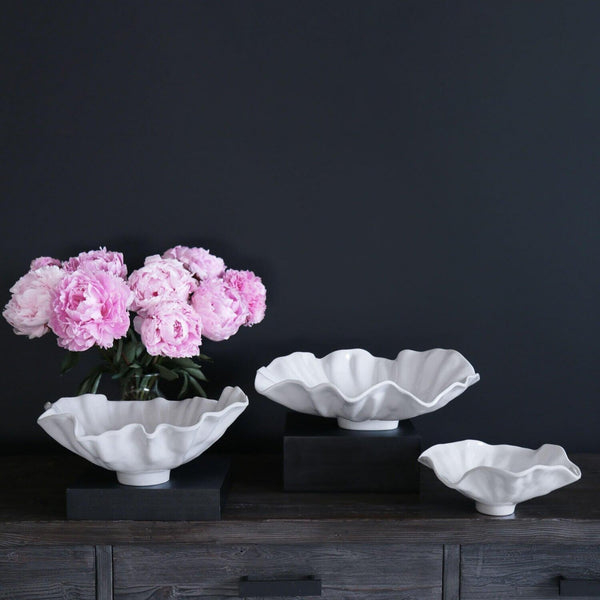 Vida Bloom Large Bowl (White) - Bowl Detail | Bone & Brass