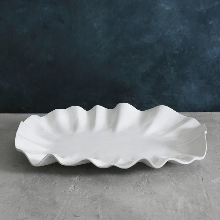 Vida Bloom Large Oval Platter (White)