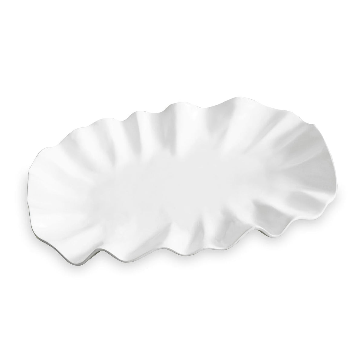 Vida White Bloom Large Oval Serving Platter | Bone & Brass