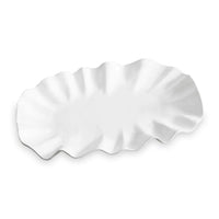 Vida White Bloom Large Oval Serving Platter | Bone & Brass