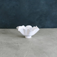 Vida Bloom Small Deep Bowl (White) - Bowl Top View | Bone & Brass