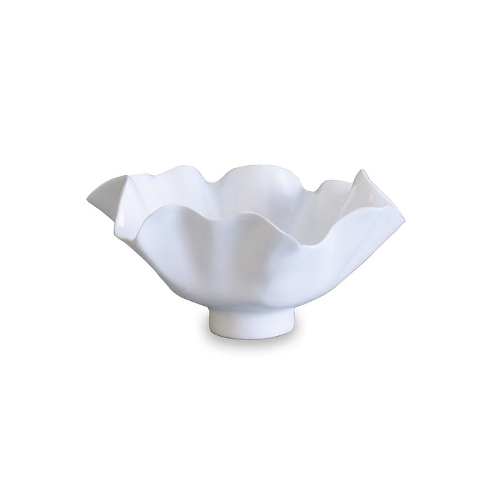 Vida Bloom Small Deep Bowl (White) | Bone & Brass