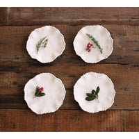 VIDA Alegria White Salad Plate Set of 4 - Plate Detail | Bone & Brass