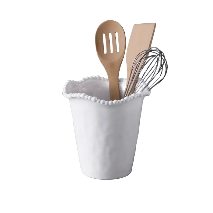 Alegria White Kitchen Utensil Holder | Bone & Brass