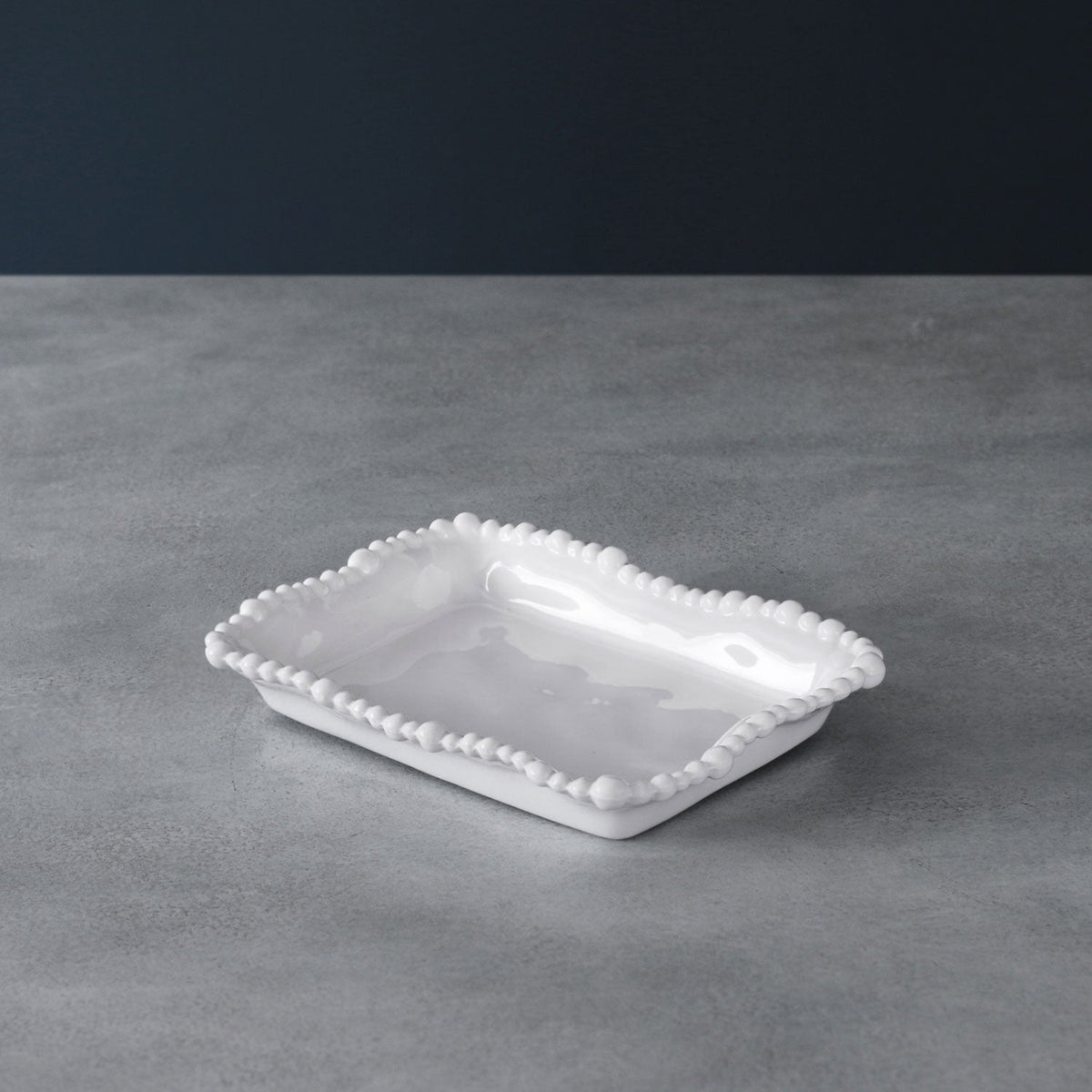 Vida Alegria Kitchen Sponge Holder (White) - Tray Side View | Bone & Brass
