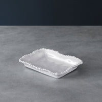Vida Alegria Kitchen Sponge Holder (White) - Tray Side View | Bone & Brass