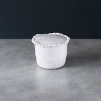 Vida Alegria Stackable Salt-Pepper Cellar Lid (White) - Shaker Top View | Bone & Brass