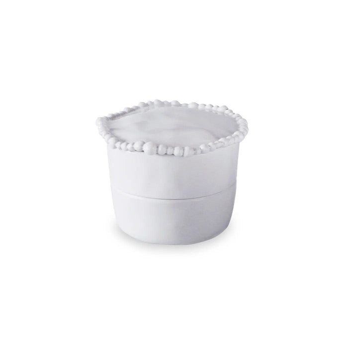 Vida Alegria Stackable Salt-Pepper Cellar Lid (White) | Bone & Brass