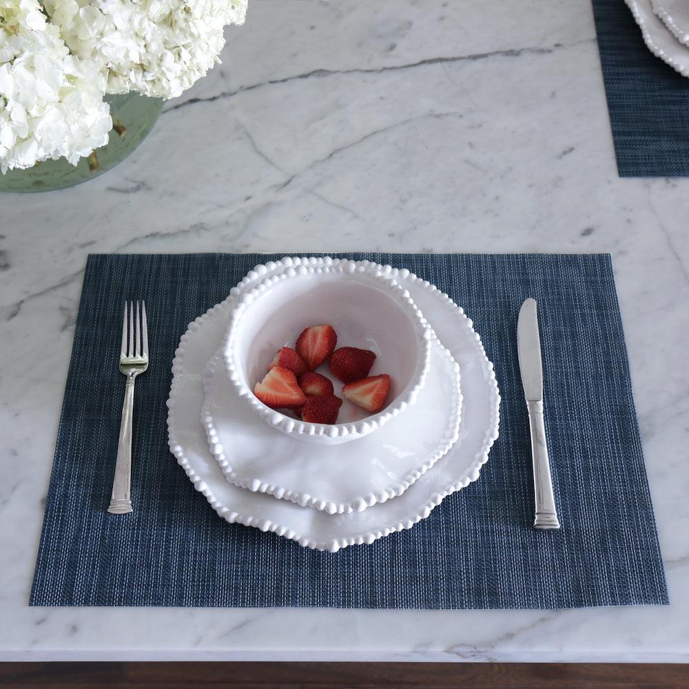 Vida Navy Rectangular Woven Placemats Set 4 - Placemat Detail | Bone & Brass