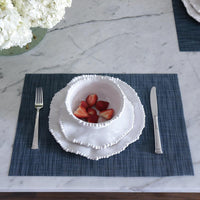 Vida Navy Rectangular Woven Placemats Set 4 - Placemat Detail | Bone & Brass