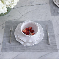 Vida Grey Woven Rectangular Placemats Set of 4 - Placemat Detail | Bone & Brass