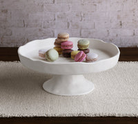 VIDA Nube White Round Pedestal Cake Plate