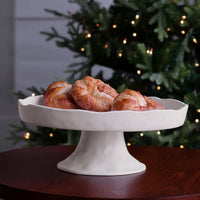 VIDA Nube White Round Pedestal Cake Plate