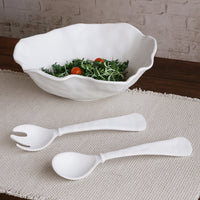 Vida Nube Large Salad Servers (White) - Set Detail | Bone & Brass