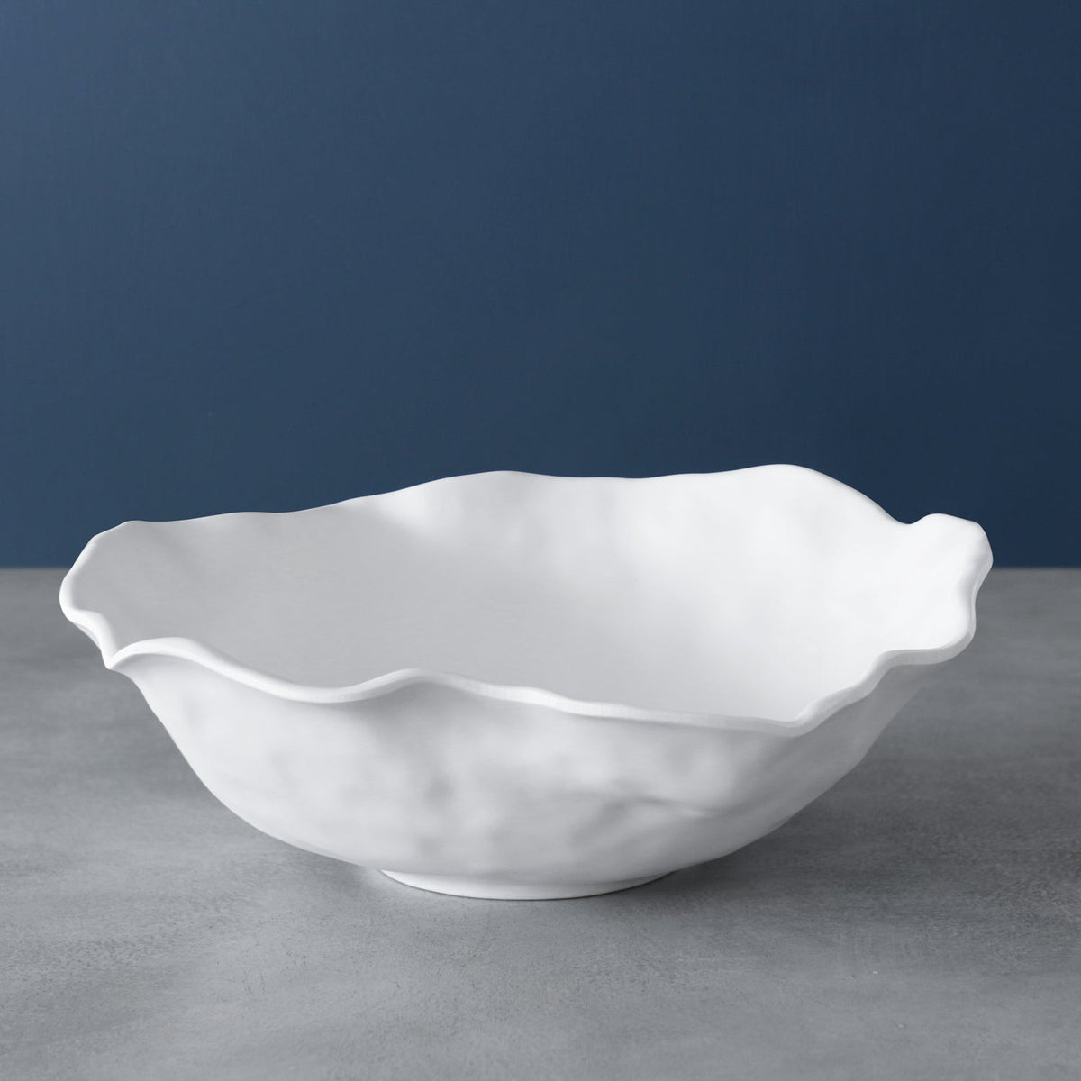 Vida Nube Large Round Bowl (White) - Bowl Top View | Bone & Brass